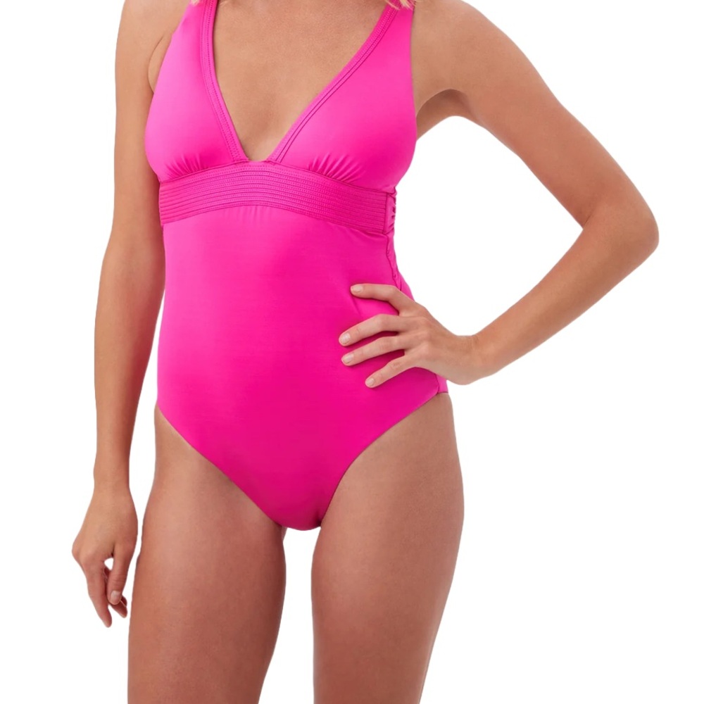 Trina Turk Monaco Pleated Plunge One-Piece